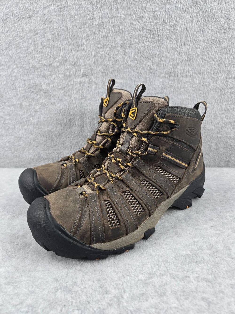 Keen Voyageur Mid Boots Mens 12 Brown Hiking Trail Lace Up Leather Shoes